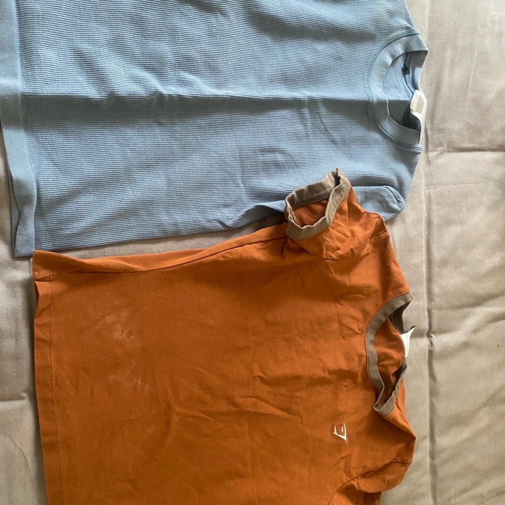 Gymshark blue and copper color Top